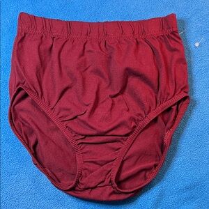 Capezio Burgundy Nylon Cheer Dance Brief A/M NWOT